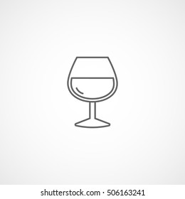 Wineglass Line Icon On White Background