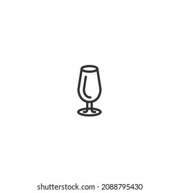 wineglass line icon, outline vector sign, pixel perfect icon