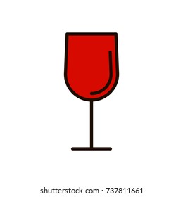 Wineglass line icon , vector