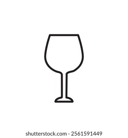Wineglass line icon, vector flat black linear illustration for web and app..eps