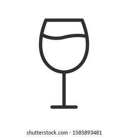 wineglass, linear icon. Editable stroke