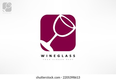 wineglass logo drink glasses vector
