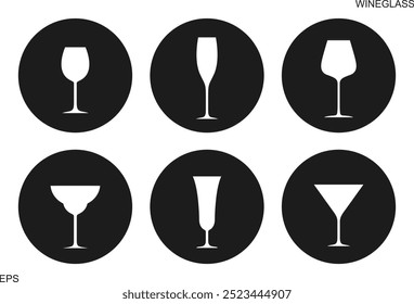 Logotipo da Wineglass. Ícone. Vidro isolado sobre fundo branco