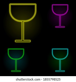wineglass neon color set icon. Simple thin line, outline vector of kitchen icons for ui and ux, website or mobile application