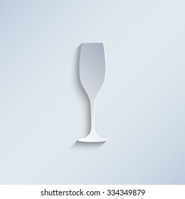 Wineglass - paper vector icon