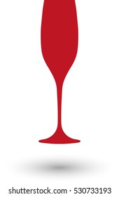 Wineglass - red vector  icon with shadow