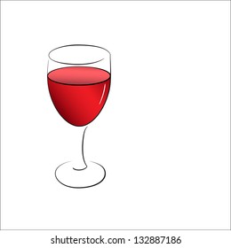 A wineglass of red wine