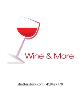 Wineglass with red wine illustration