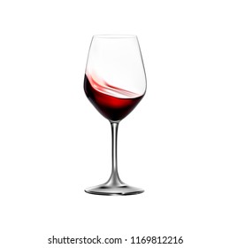 Wineglass With Red Wine Isolated. Vector Illustration.