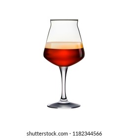 Wineglass with red wine isolated. Vector illustration.