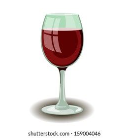Wineglass with red wine vector