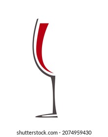Wineglass with red wine vector