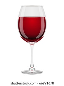 Wineglass with red wine vector