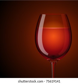 Wineglass with red wine vector background. Eps 10.