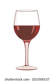 Wineglass with red wine. Vector illustration