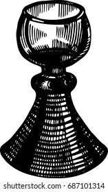 Wineglass Romer. Hand drawn vector illustration. Isolated on white background. 
