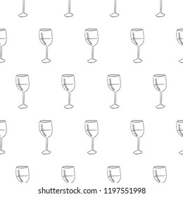 wineglass seamless pattern isolated on white background