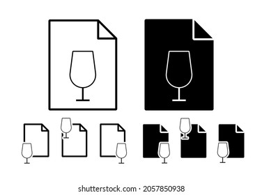 A wineglass simple line vector icon in file set illustration for ui and ux, website or mobile application