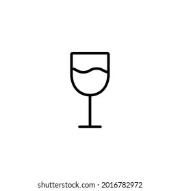 Wineglass simple thin line icon vector illustration