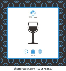 Wineglass symbol icon, elements for your design