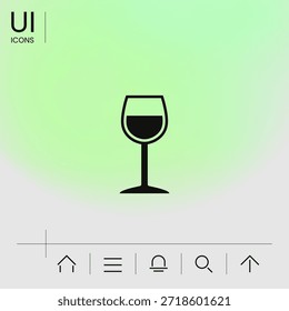 Ícone de símbolo de copo de vinho, elementos para seu design