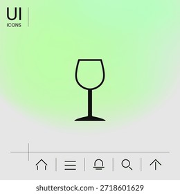 Ícone de símbolo de copo de vinho, elementos para seu design