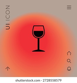 Ícone de símbolo de copo de vinho, elementos para seu design