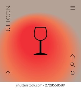 Ícone de símbolo de copo de vinho, elementos para seu design