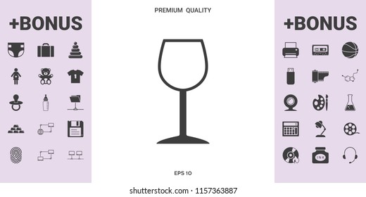 Wineglass symbol icon - graphic elements for your design