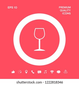 Wineglass symbol icon. Graphic elements for your design