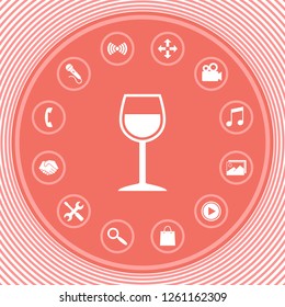Wineglass symbol icon. Graphic elements for your design