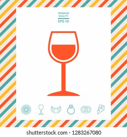Wineglass symbol icon. Graphic elements for your design
