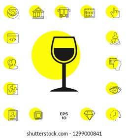 Wineglass symbol icon. Graphic elements for your design
