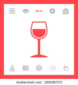 Wineglass symbol icon. Graphic elements for your design