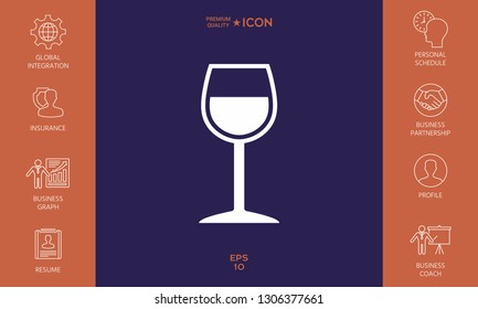 Wineglass symbol icon. Graphic elements for your design