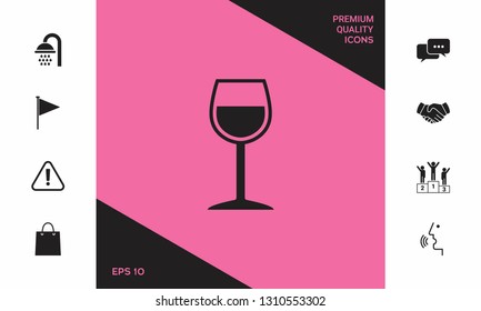 Wineglass symbol icon. Graphic elements for your design