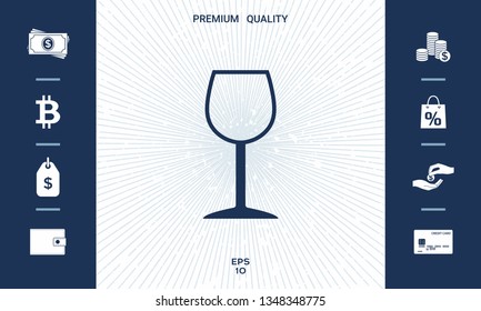 Wineglass symbol icon. Graphic elements for your design
