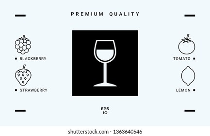 Wineglass symbol icon. Graphic elements for your design
