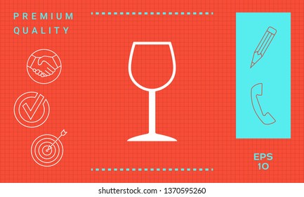 Wineglass symbol icon. Graphic elements for your design