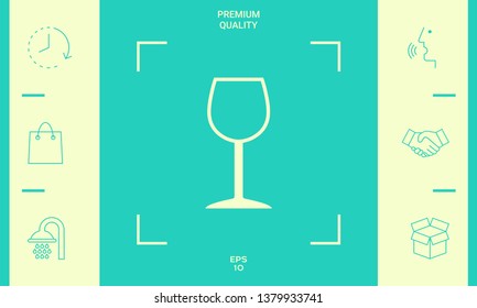 Wineglass symbol icon. Graphic elements for your design