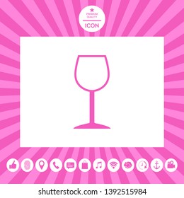 Wineglass symbol icon. Graphic elements for your design
