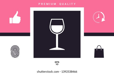 Wineglass symbol icon. Graphic elements for your design