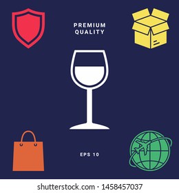 Wineglass symbol icon. Graphic elements for your design