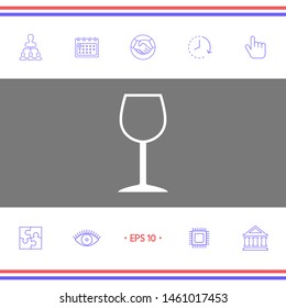 Wineglass symbol icon. Graphic elements for your design