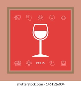 Wineglass symbol icon. Graphic elements for your design