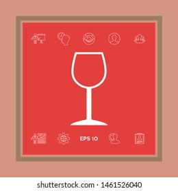 Wineglass symbol icon. Graphic elements for your design