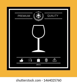 Wineglass symbol icon. Graphic elements for your design