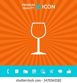 Wineglass symbol icon. Graphic elements for your design