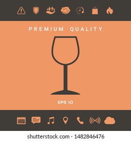 Wineglass symbol icon. Graphic elements for your design