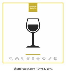 Wineglass symbol icon. Graphic elements for your design